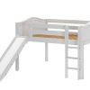 AMAZING / FULL SIZE LOW LOFT BED WITH STRAIGHT LADDER & SLIDE