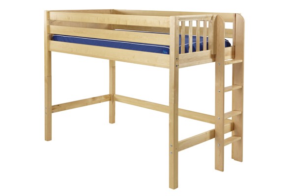 MACK / TWIN SIZE MID LOFT BED WITH STRAIGHT LADDER