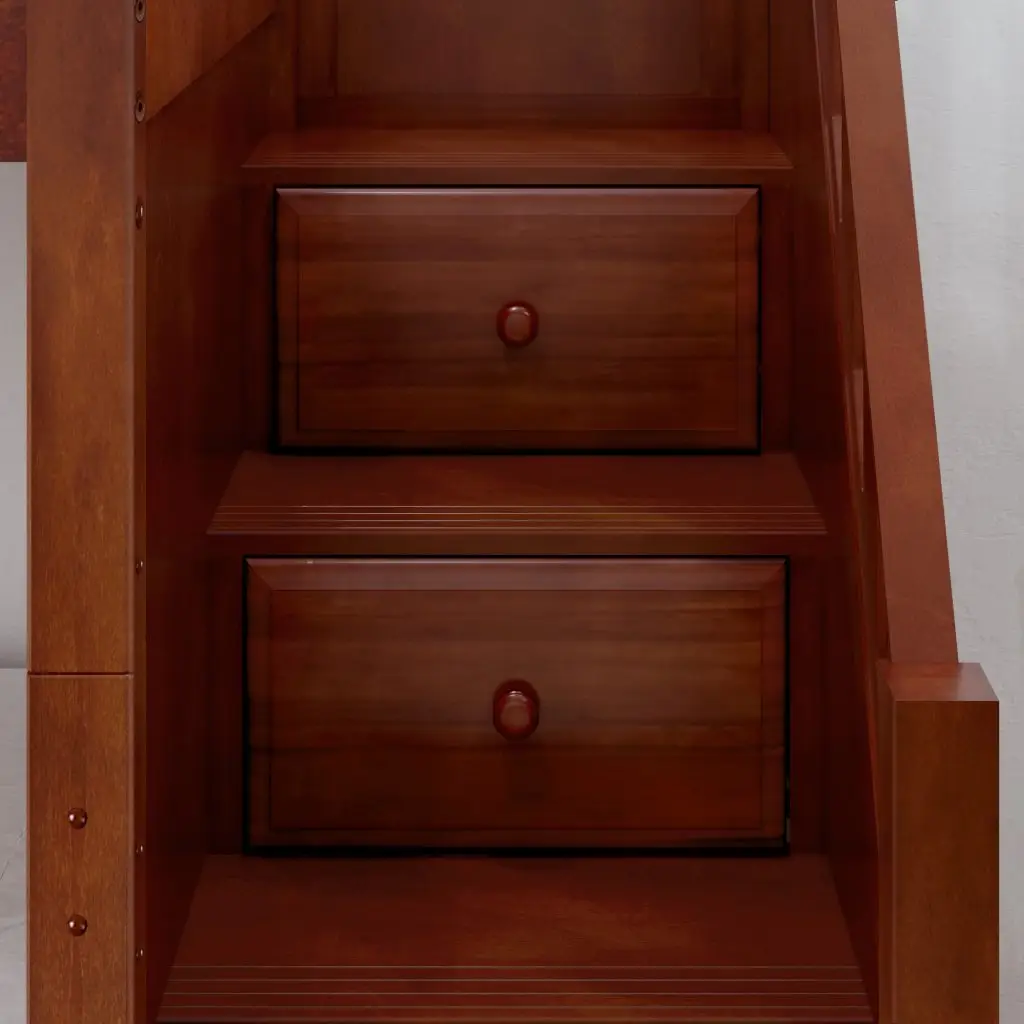 STELLAR CHESTNUT STAIRCASE STEPS ANGLED FROM ABOVE