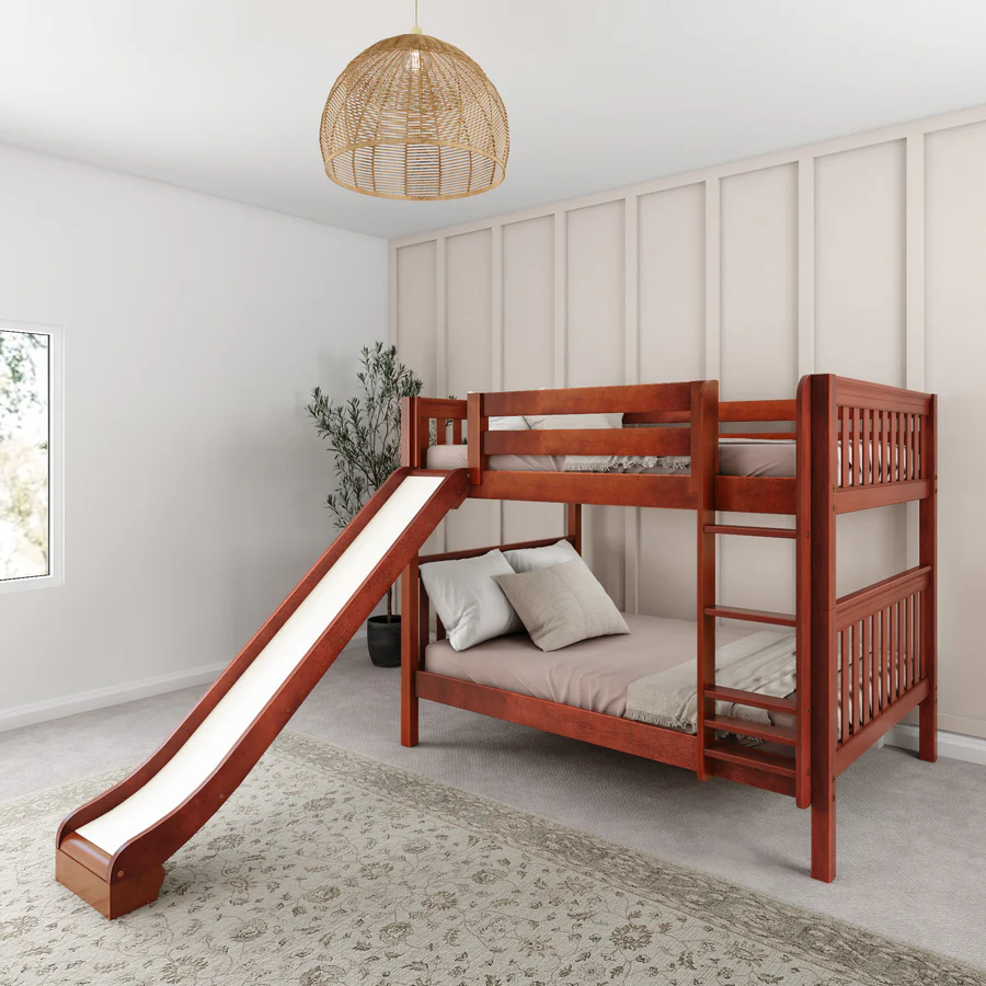Full Low Bunk Bed with Slide