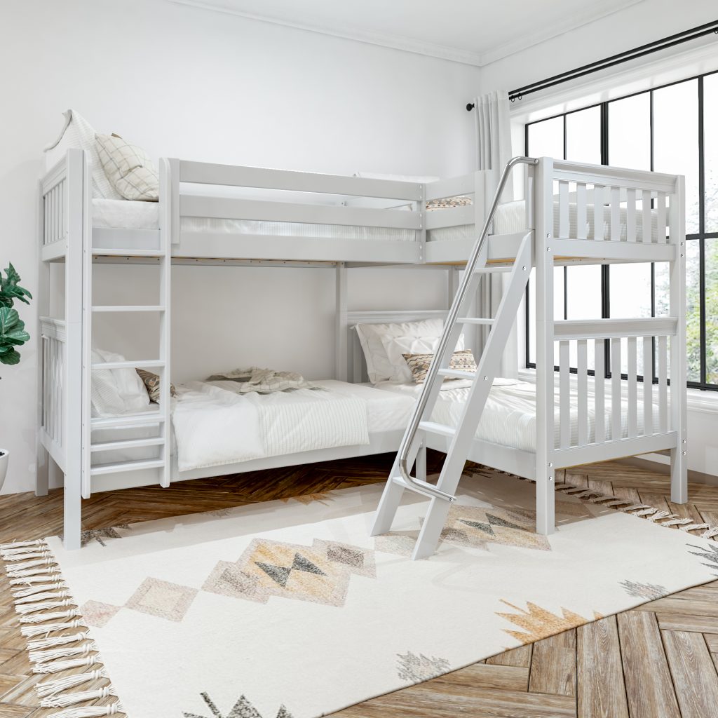 QUATTRO White with SLAT bed Right angle