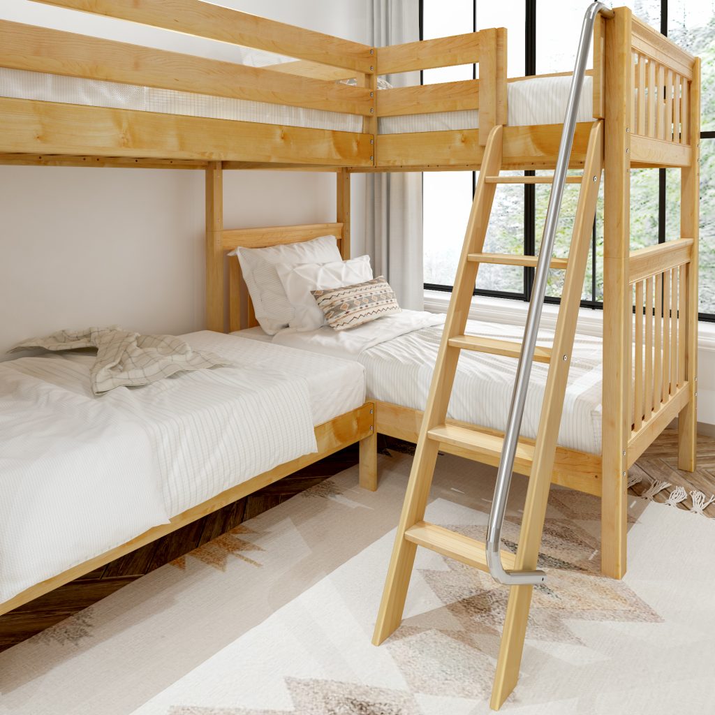 Quattro Natural With Slat Bed Angle Ladder Full View