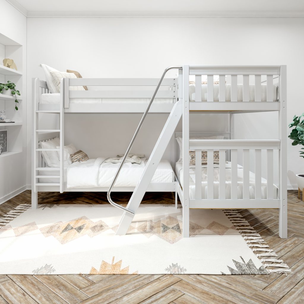 Quattro White With Slat Bed Centered