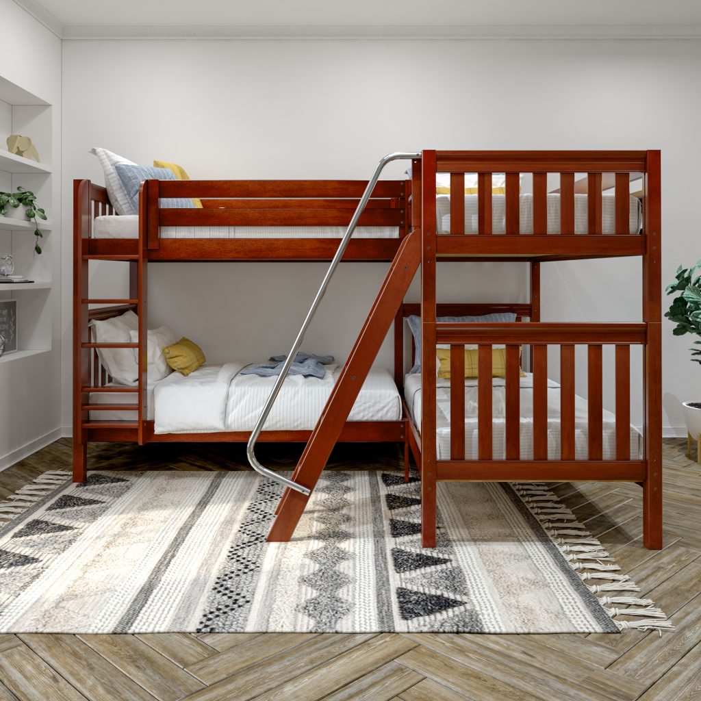 Quattro Twin over Twin High Corner Bunk with Ladders - Image 5