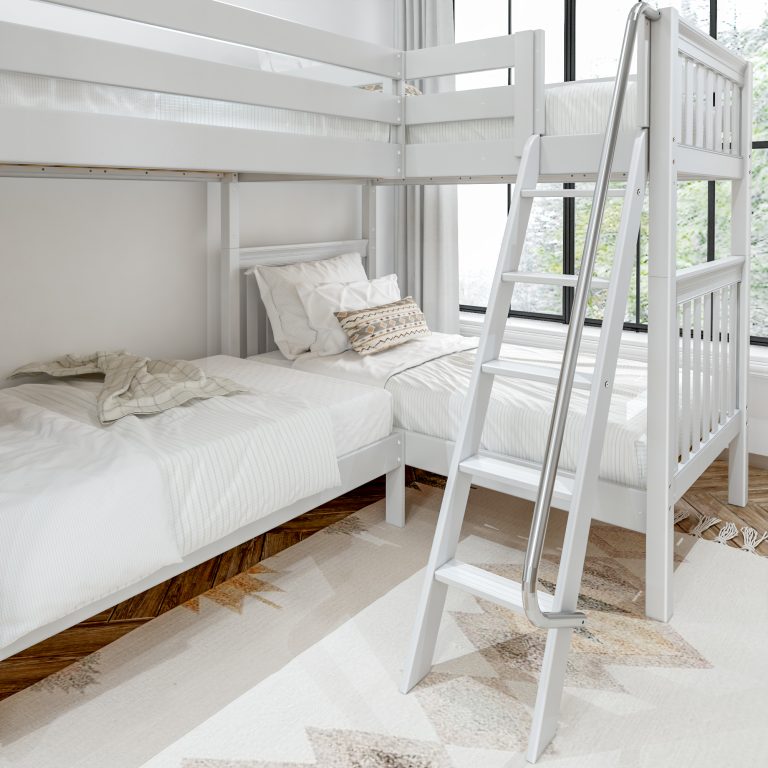 quattro white with slat bed angle ladder full view