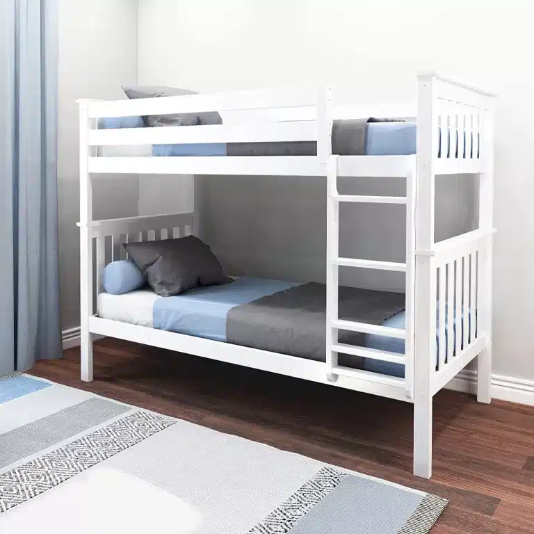 Max and Lily Twin Over Twin Bunk Bed in White
