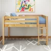 Twin Low Loft Bed with Ladder In Natural Finish