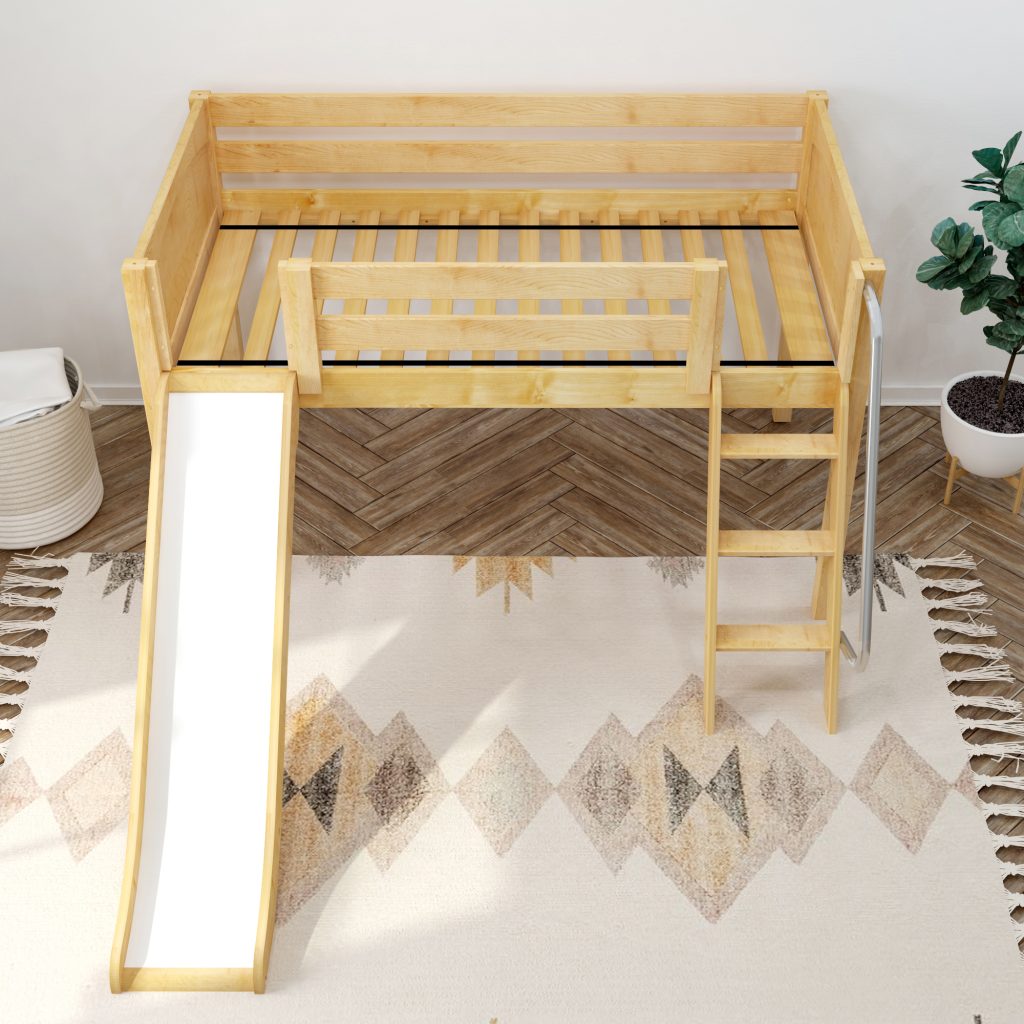 Maxtrix Wow Np Twin Low Loft Bed With Slide In Natural - Image 4