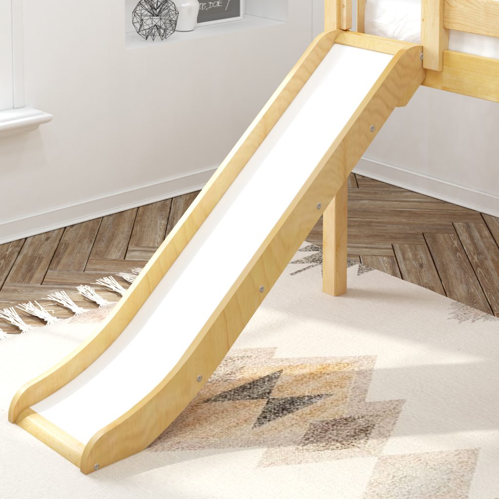 Maxtrix Wow NS Twin Low Loft Bed With Slide In Natural - Image 7