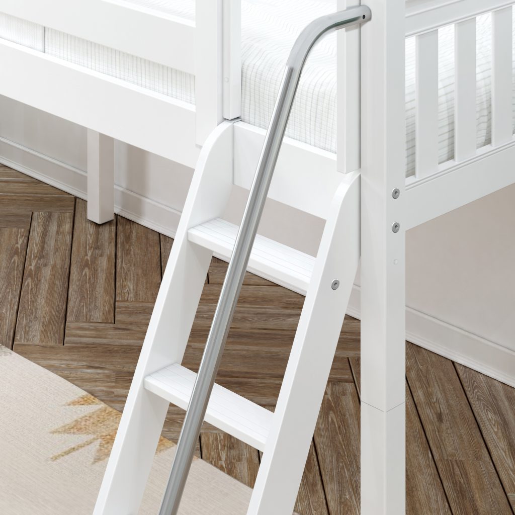 Maxtrix Wow WS Twin Low Loft Bed With Slide In White - Image 5