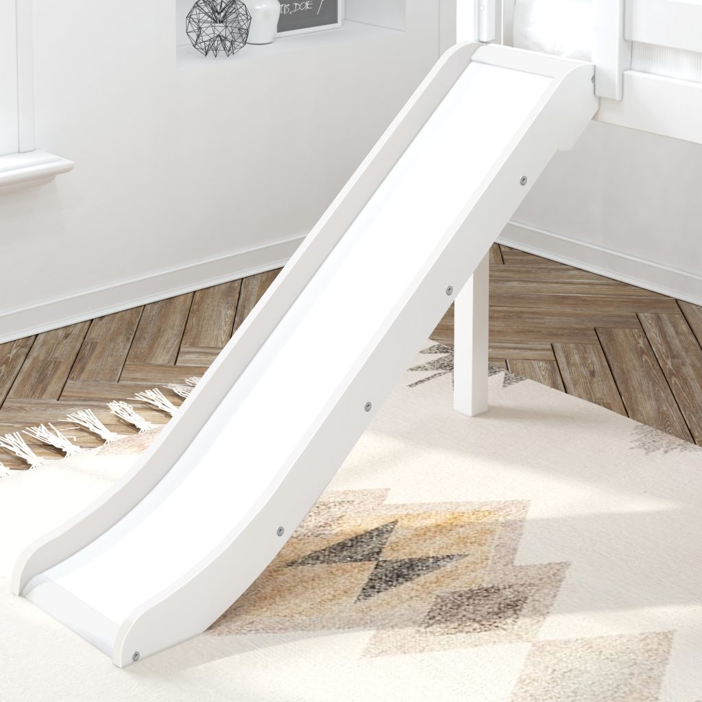 Maxtrix Wow WS Twin Low Loft Bed With Slide In White - Image 6