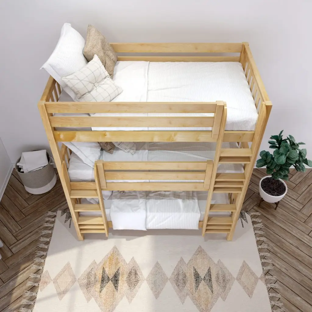 Twin XL Triple Bunk Bed with Straight Ladders - Image 6