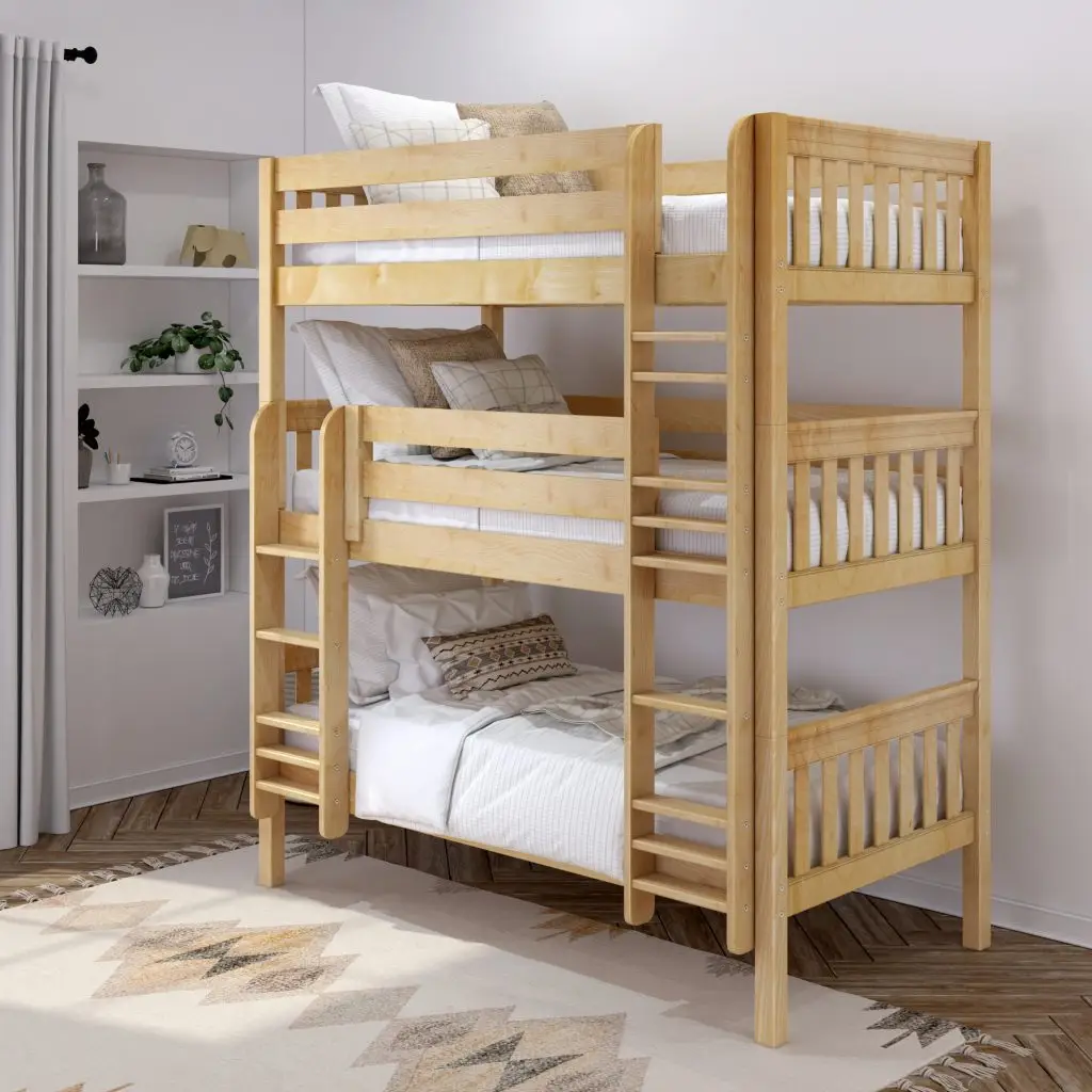 Twin XL Triple Bunk Bed with Straight Ladders - Image 10