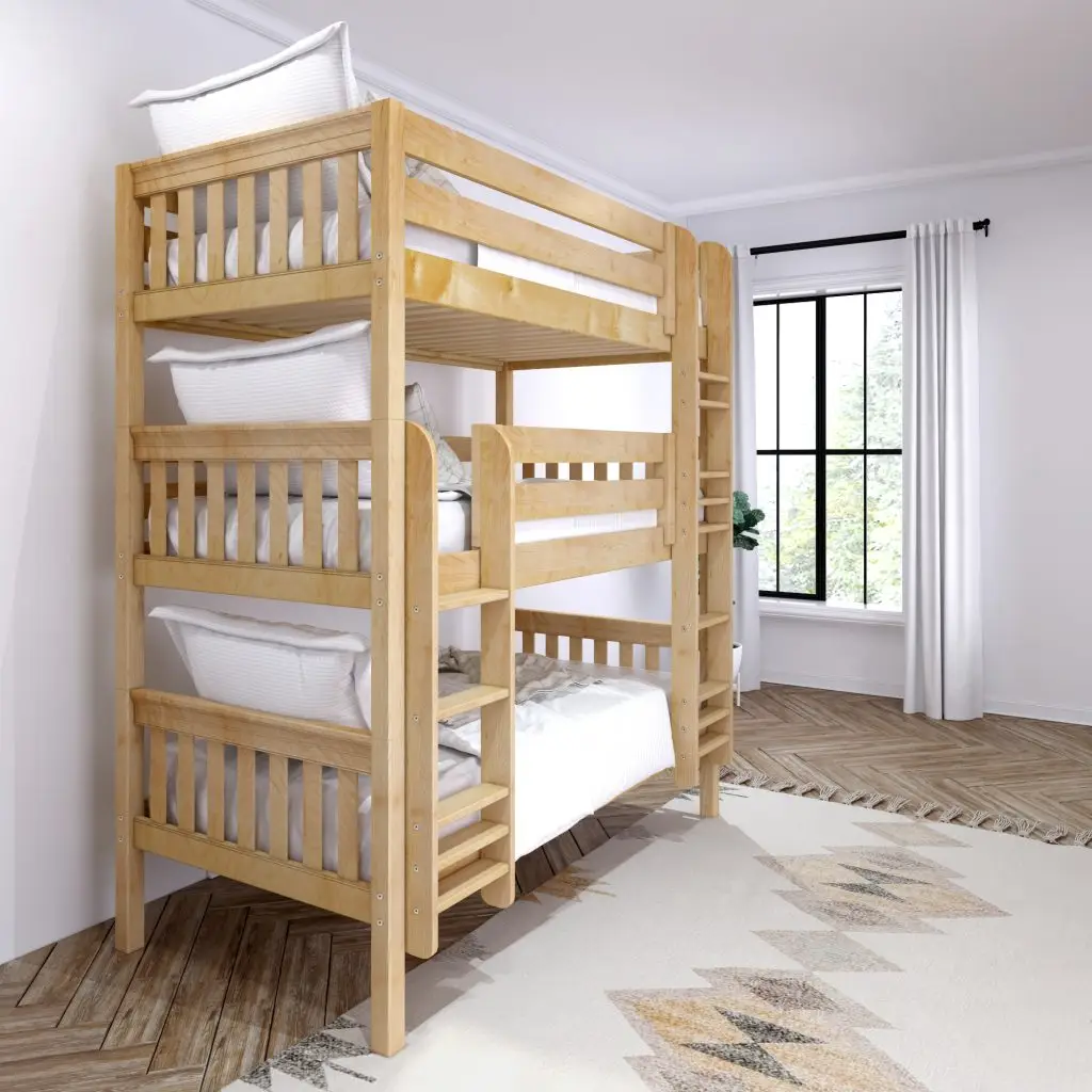 Twin XL Triple Bunk Bed with Straight Ladders - Image 12