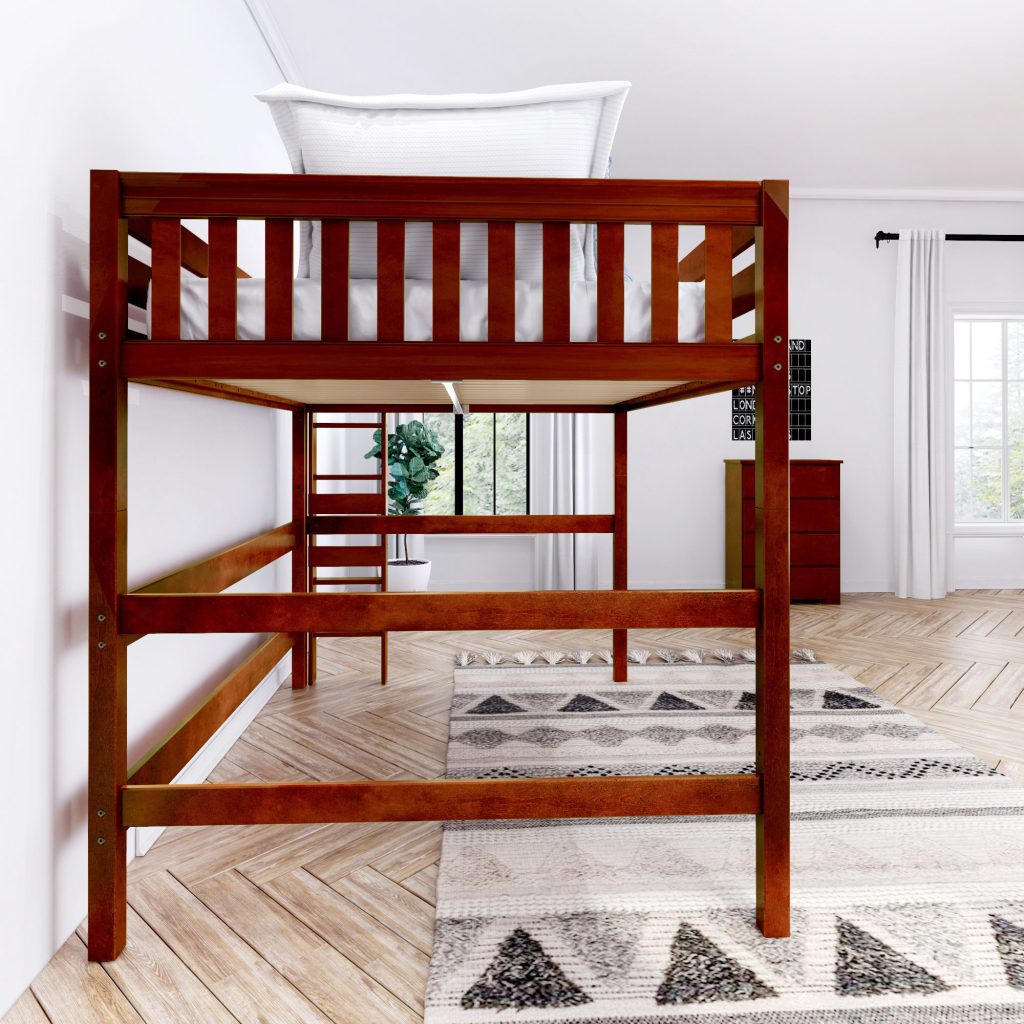 Maxtrix - Queen Size High Loft Bed with Straight Ladder - Image 21