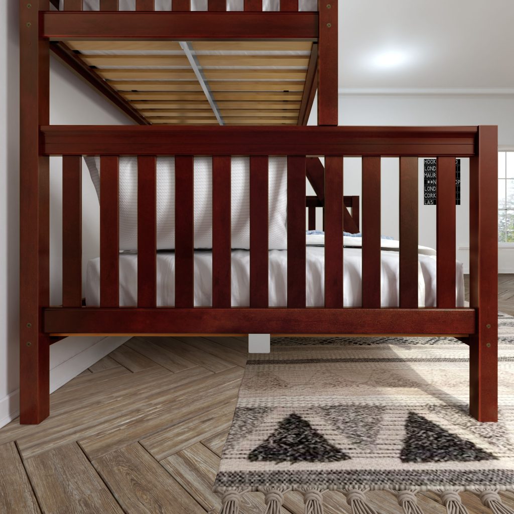 Twin XL over Queen High Bunk Bed In White with Straight Ladder on End - Image 10