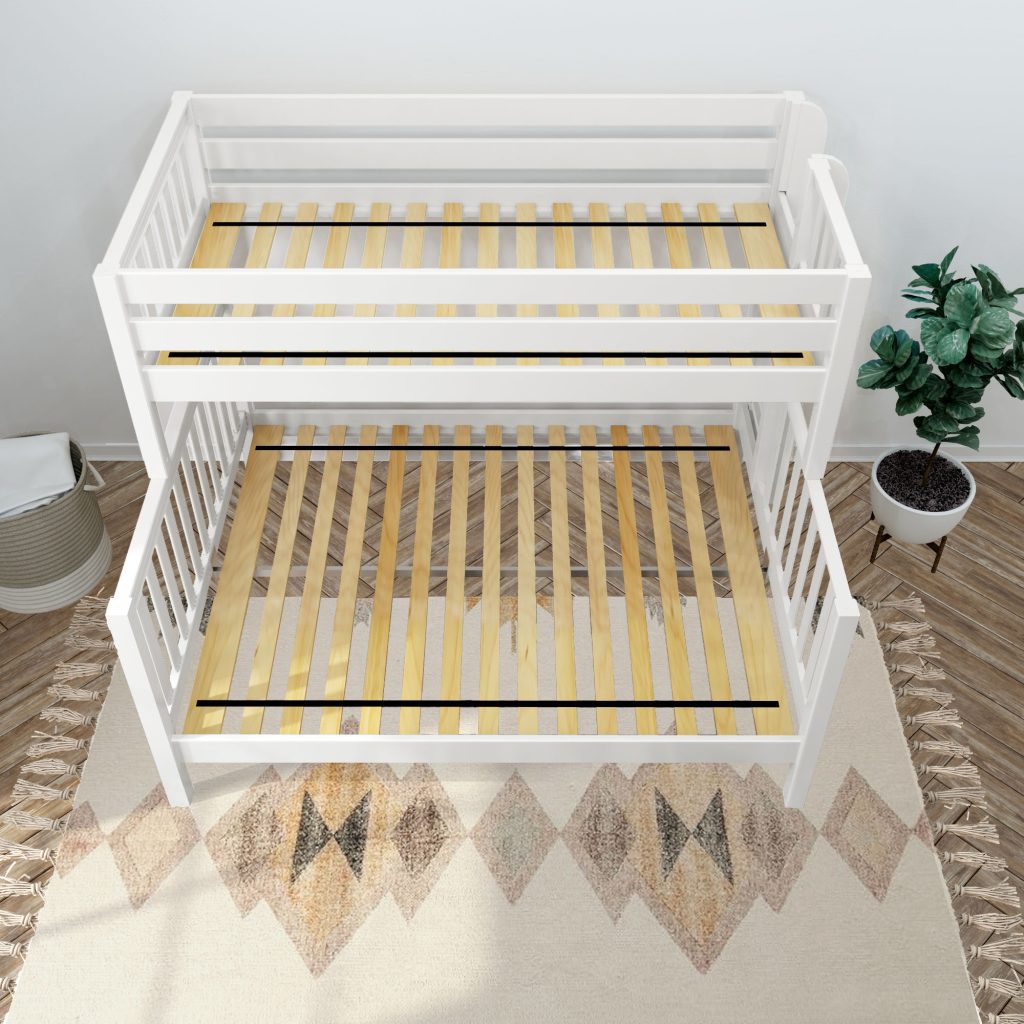Twin XL over Queen High Bunk Bed In White with Straight Ladder on End - Image 5