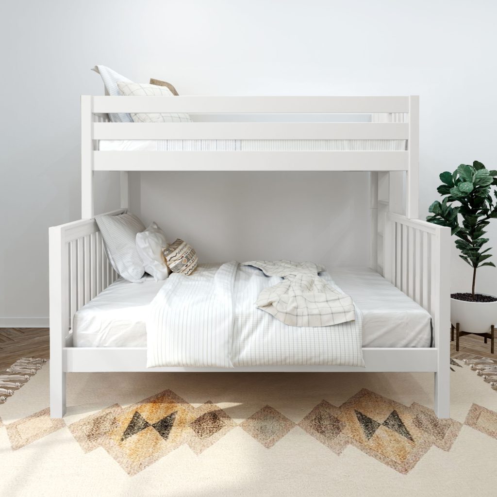 Twin Xl Over Queen High Bunk Bed In White