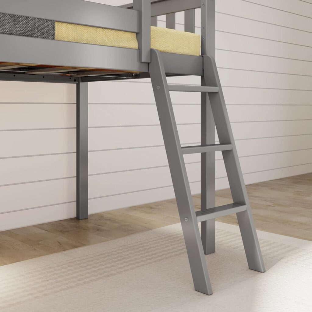Max And Lily Twin Low Loft Bed With Slide In Grey - Image 6