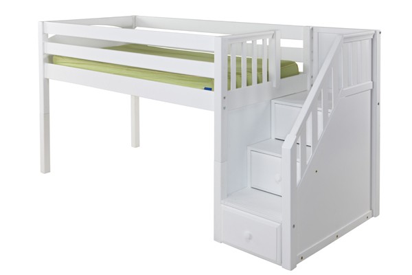 GREAT WP / MAXTRIX TWIN LOW LOFT BED WITH STAIRS
