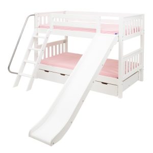 LAUGH / LOW HEIGHT MAXTRIX TWIN OVER TWIN BUNK BED WITH SLIDE