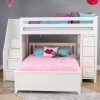 OXFORD 1 WHITE / TWIN LOFT BUNK BED WITH STAIRS & STORAGE