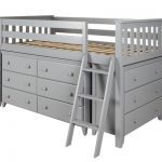 WINDSOR 1 GREY / TWIN LOW LOFT BED WITH DRESSERS