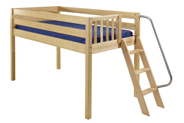 RIGHT / TWIN SIZE LOW LOFT BED WITH LADDER