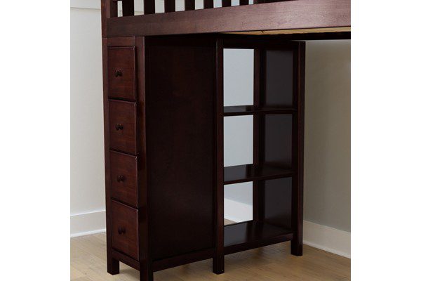 OXFORD ESPRESSO / TWIN LOFT BED WITH STAIRS & STORAGE
