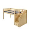 GREAT NP / MAXTRIX TWIN LOW LOFT BED WITH STAIRS