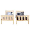 SOLID WOOD TWIN OVER TWIN BUNK BED IN NATURAL WITH STORAGE