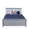 SOLID WOOD FULL SIZE PLATFORM BED IN GREY FINISH