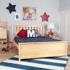 SOLID WOOD FULL SIZE PLATFORM BED IN NATURAL FINISH