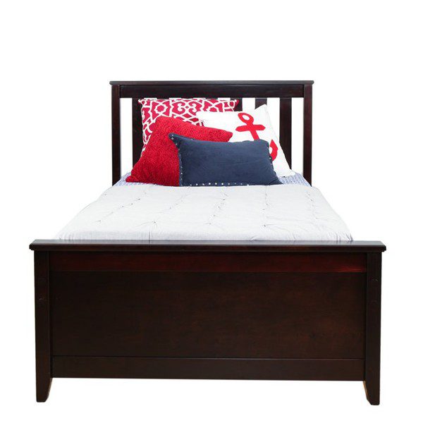 SOLID WOOD TWIN SIZE  PLATFORM BED IN ESPRESSO FINISH
