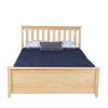 SOLID WOOD FULL SIZE PLATFORM BED IN NATURAL FINISH WITH STORAGE