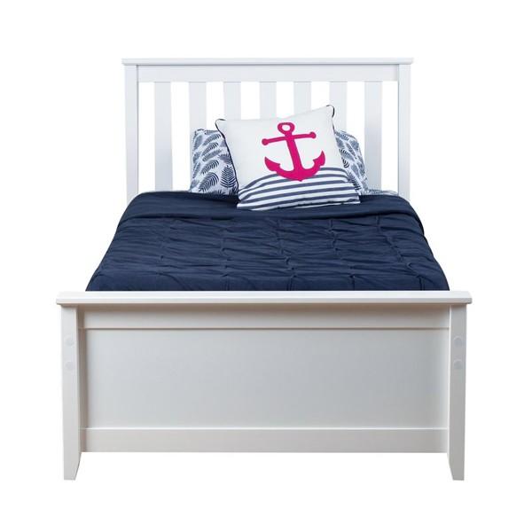 SOLID WOOD TWIN SIZE PLATFORM BED IN WHITE FINISH