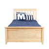 SOLID WOOD TWIN SIZE PLATFORM BED IN NATURAL FINISH