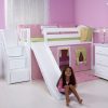 DELICIOUS WC / MAXTRIX TWIN LOW LOFT BED WITH STAIRS & SLIDE