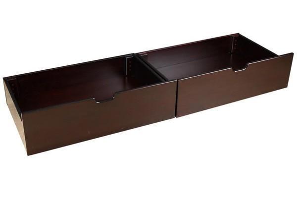 2 ESPRESSO UNDER BED DRAWERS FOR MAX & LILY BEDS