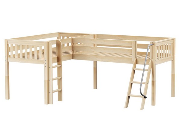 DOUBLE  / LOW CORNER LOFT BED / TWIN+TWIN WITH LADDERS