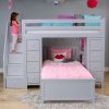 CHESTER 2 GREY  / TWIN LOFT BUNK BED WITH STAIRS & STORAGE