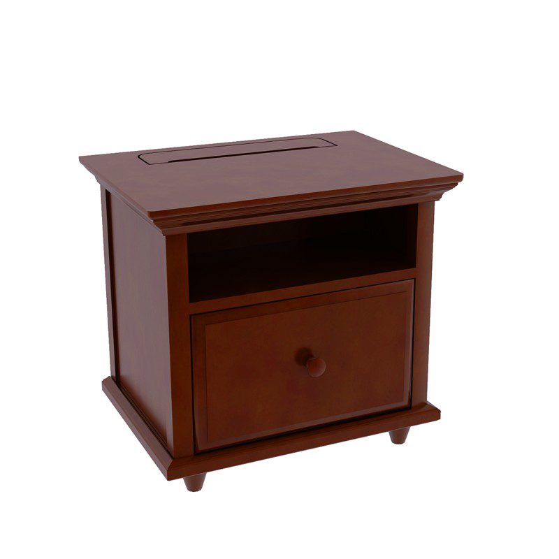 MAXTRIX NIGHTSTAND WITH CHARGING STATION IN CHESTNUT