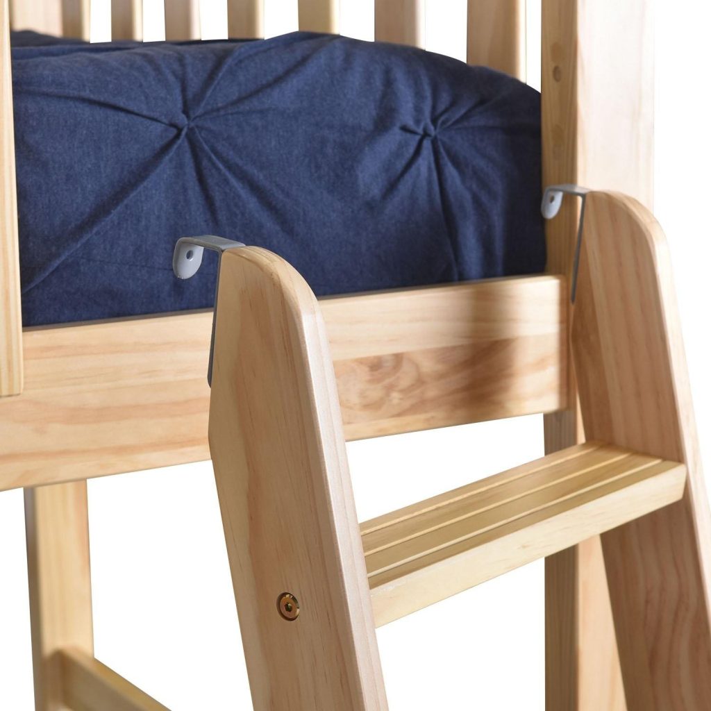 Max And Lily Solid Wood Twin Over Twin Low Bunk Bed In Natural Finish