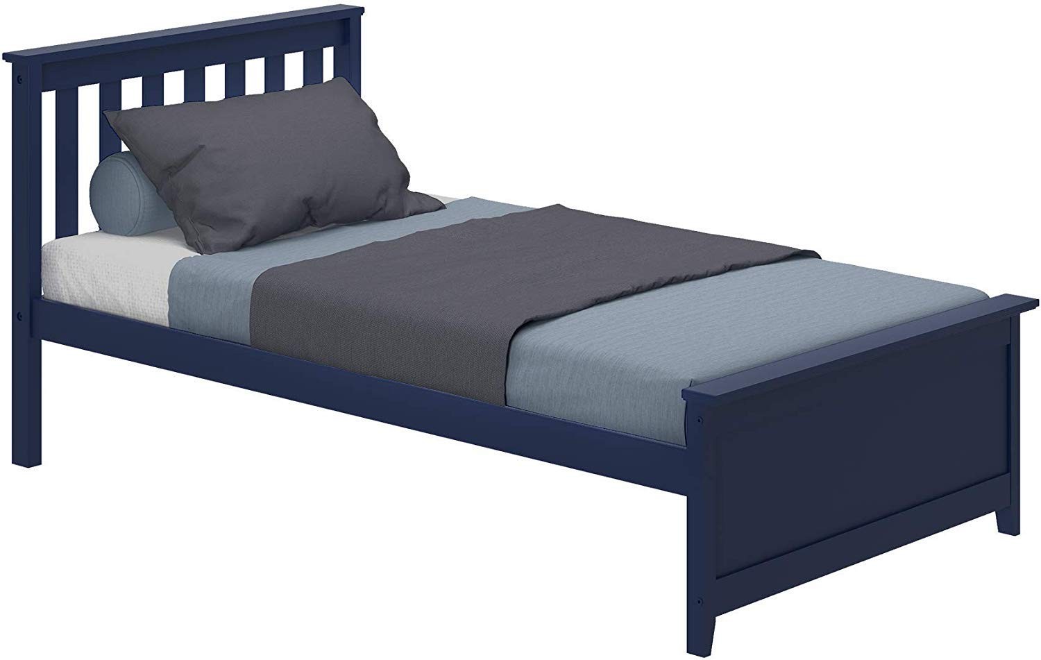 SOLID WOOD TWIN SIZE PLATFORM BED IN BLUE FINISH