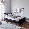 SOLID WOOD FULL SIZE PLATFORM BED IN BLUE FINISH