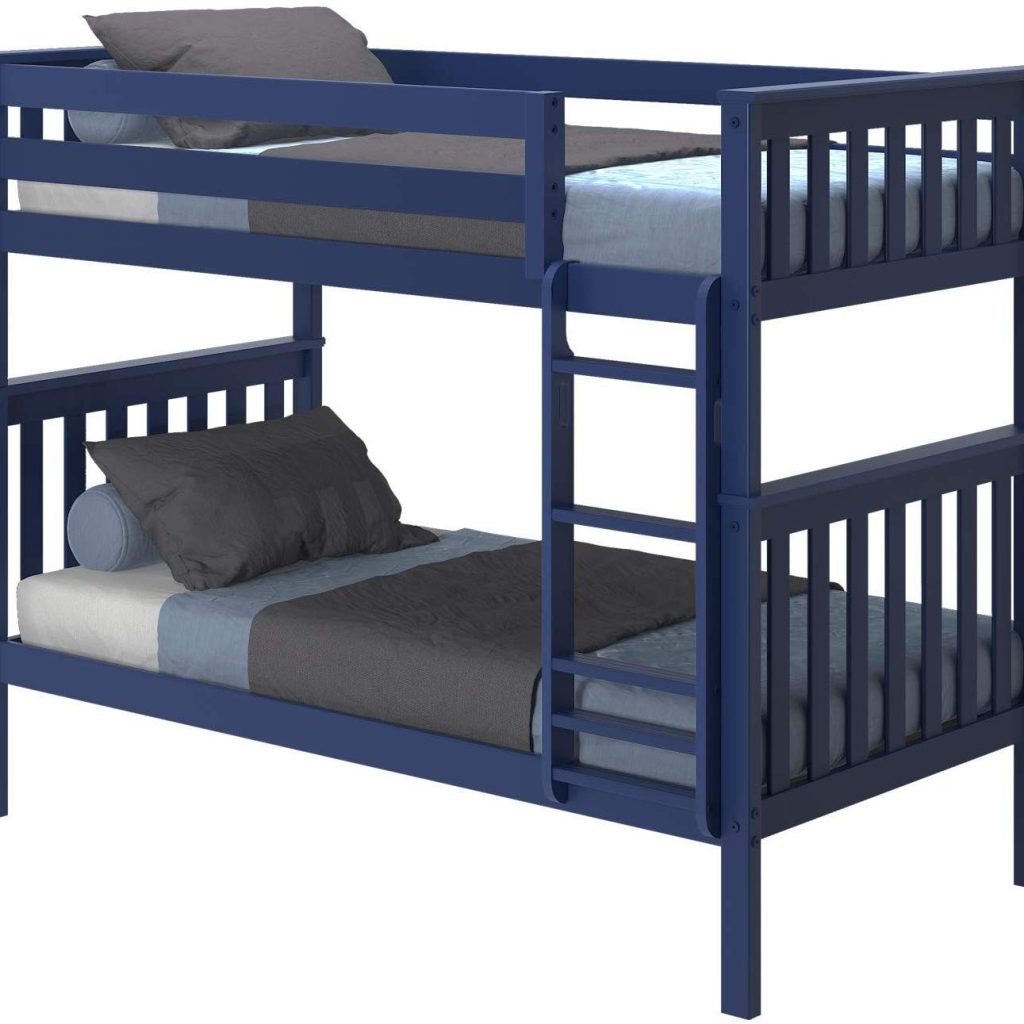 SOLID WOOD TWIN OVER TWIN BUNK BED IN NATURAL FINISH