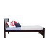 SOLID WOOD TWIN SIZE  PLATFORM BED IN ESPRESSO FINISH