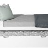 SOLID WOOD TWIN SIZE  PLATFORM BED IN WHITE FINISH WITH TRUNDLE BED