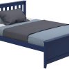 SOLID WOOD FULL SIZE PLATFORM BED IN BLUE FINISH