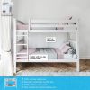 SOLID WOOD TWIN OVER TWIN BUNK BED IN WHITE FINISH